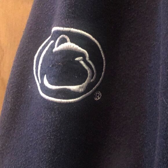 Penn State Nittany Lions Distressed Appliquéd Hooded Sweatshirt Blue Size 2X - Picture 4 of 8